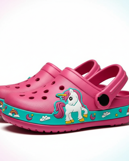 unicorn garden slippers - white-bg