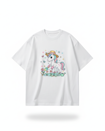 unicorn gardening shirt - white-bg