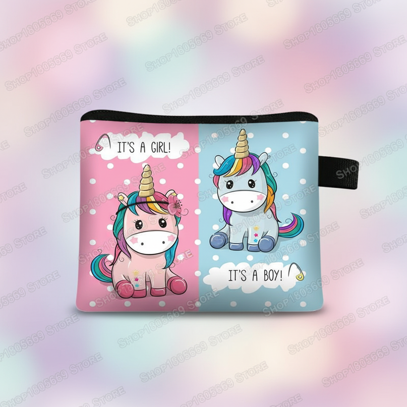 unicorn gender reveal purse - detail