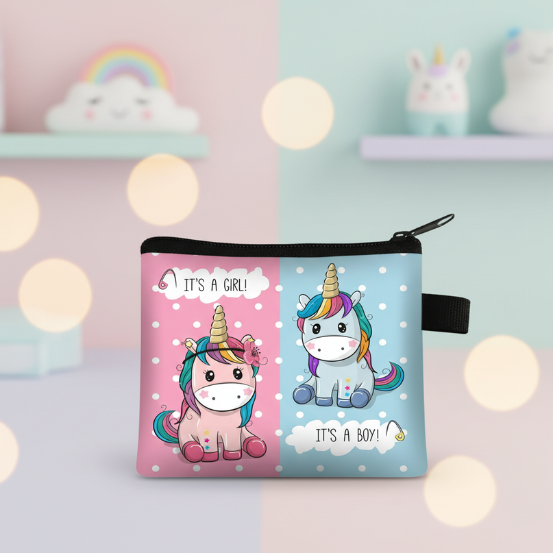 unicorn gender reveal purse - lifestyle
