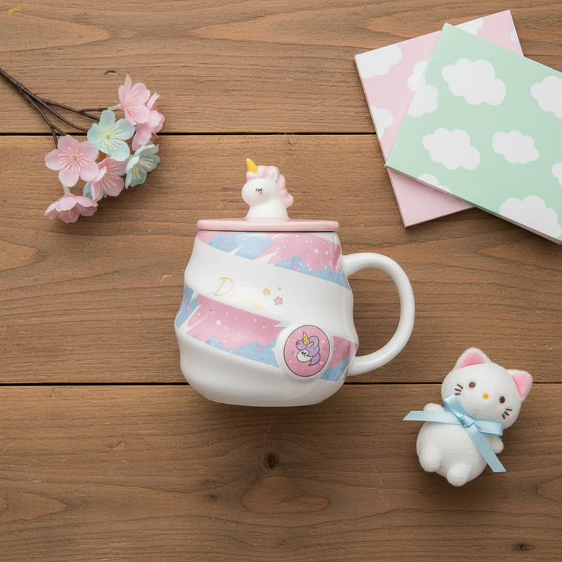 unicorn gift mug - flat-lay