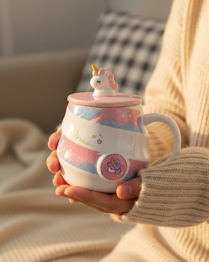 unicorn gift mug - in-use