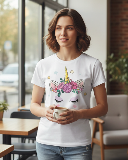 unicorn girl graphic shirt - lifestyle