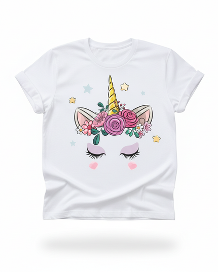 unicorn girl graphic shirt - white-bg