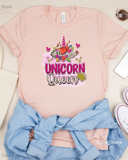 unicorn girl shirt women - flat-lay