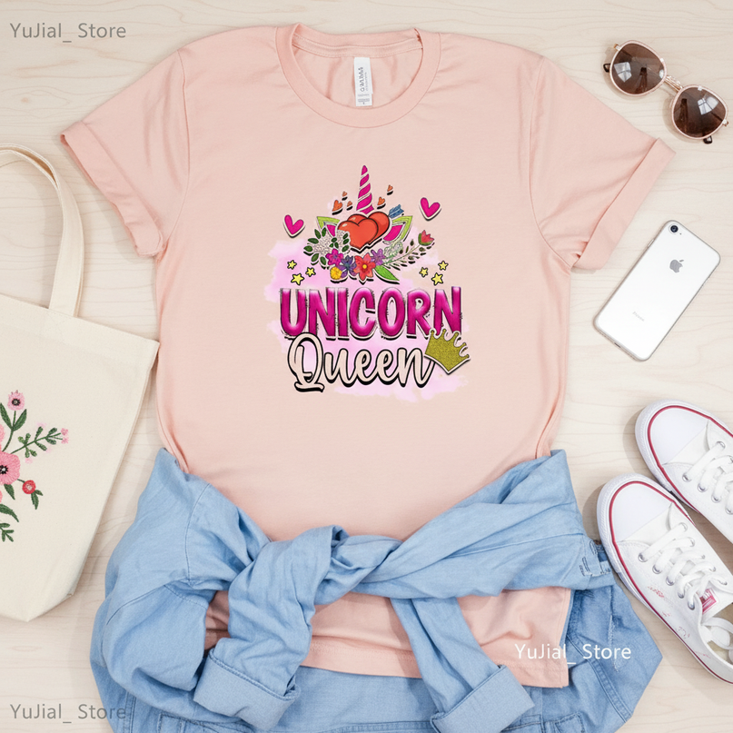 unicorn girl shirt women - flat-lay