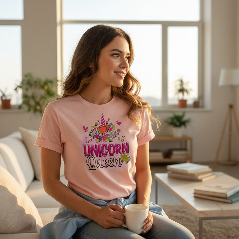 unicorn girl shirt women - in-use