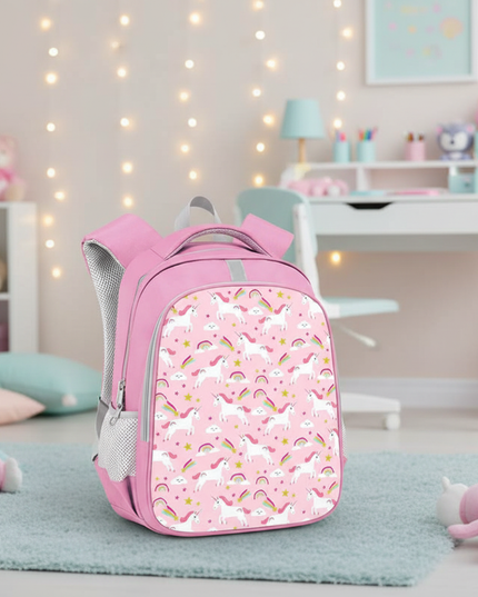unicorn girls backpack with zipper - lifestyle