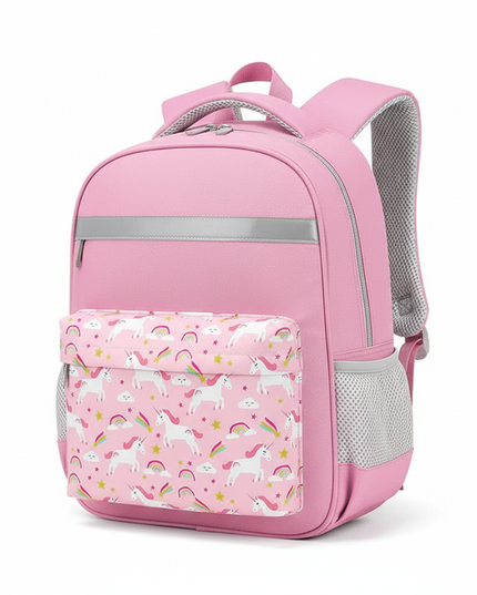 unicorn girls backpack with zipper - white-bg