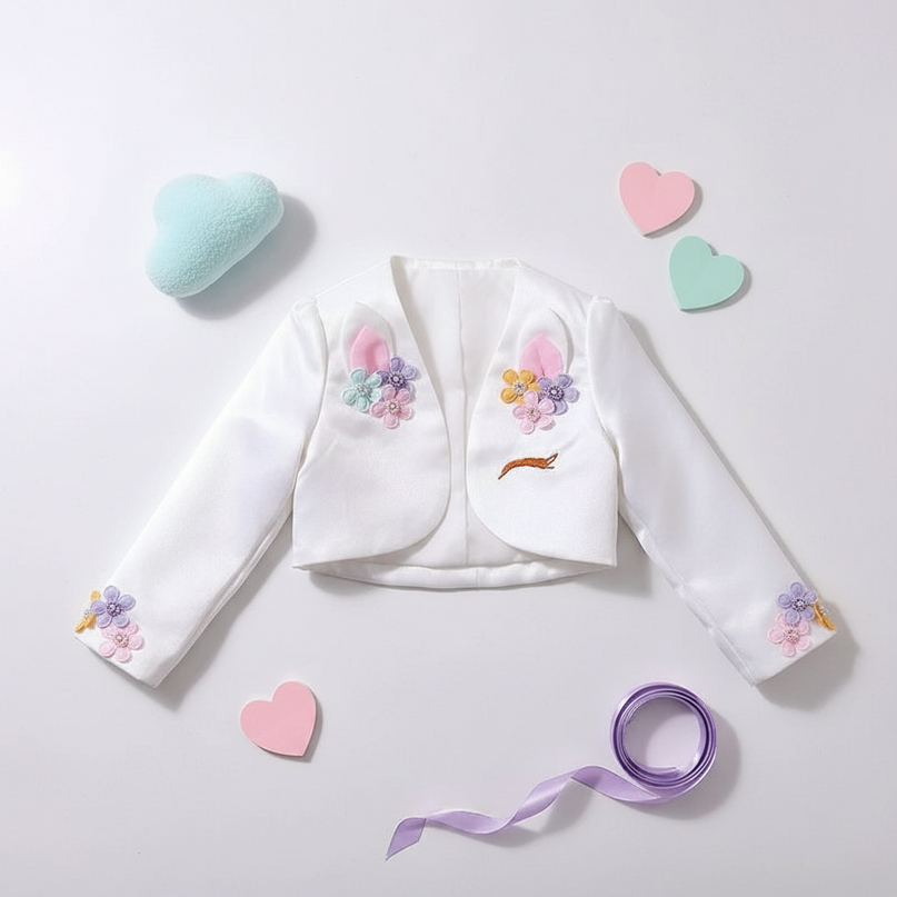 unicorn glitter jacket - flat-lay