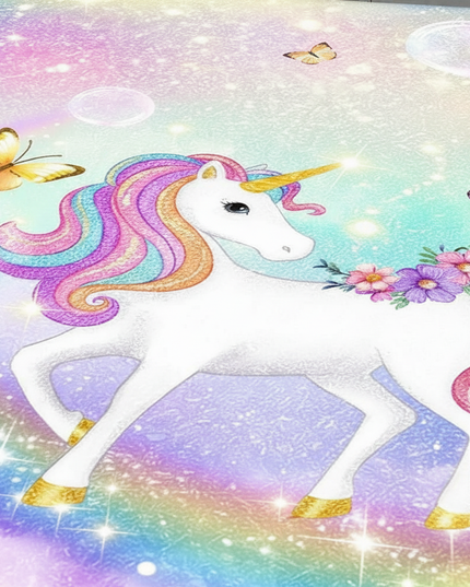 unicorn glitter rug - detail