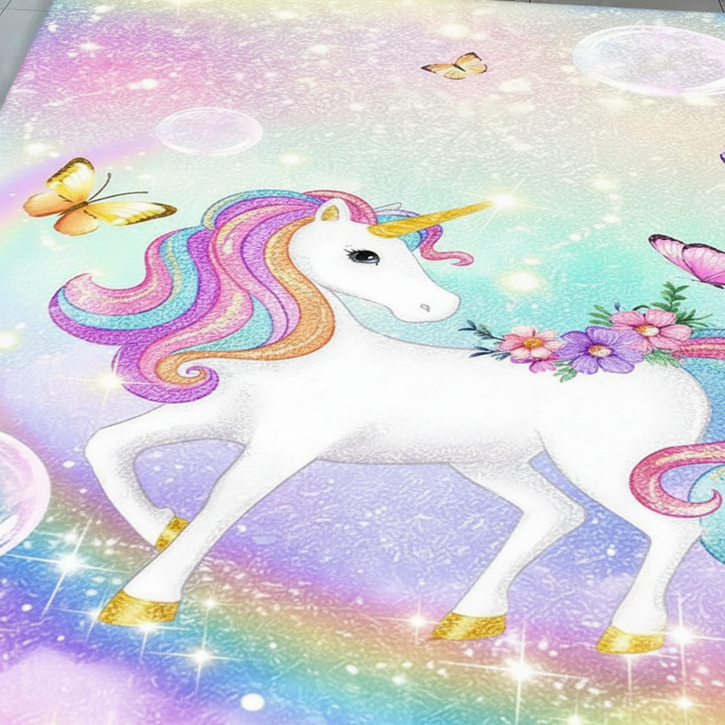 unicorn glitter rug - detail