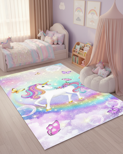 unicorn glitter rug - lifestyle