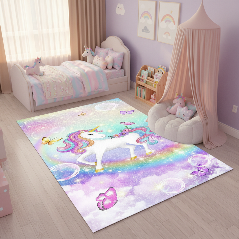 unicorn glitter rug - lifestyle