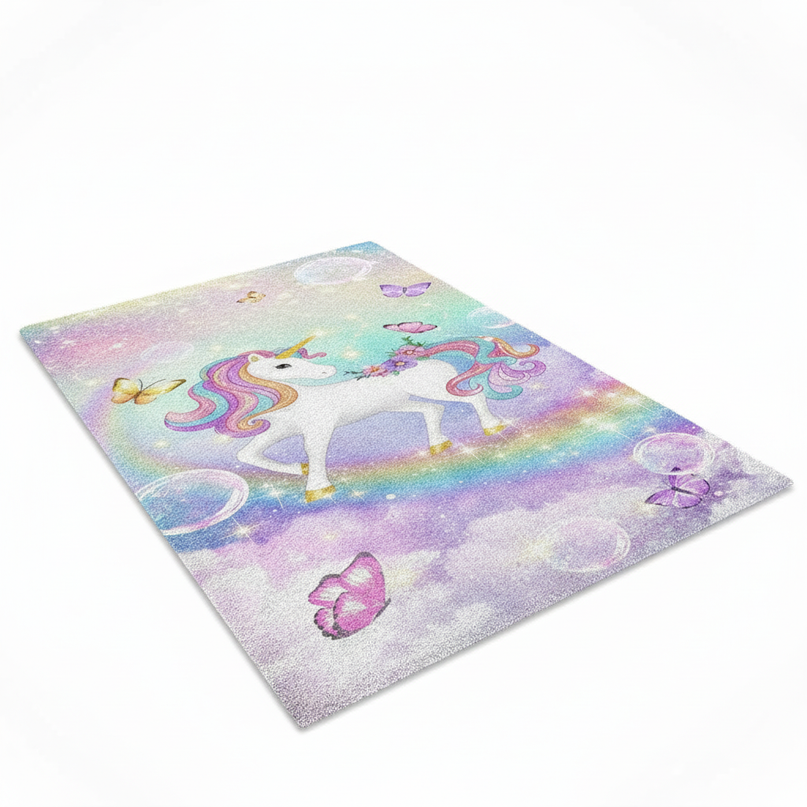 unicorn glitter rug - white-bg