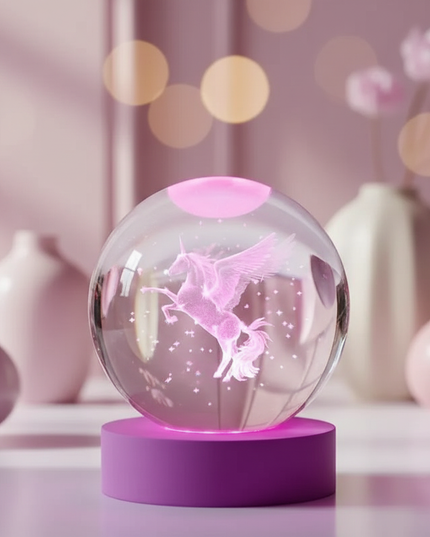 unicorn glitter snow globe - lifestyle