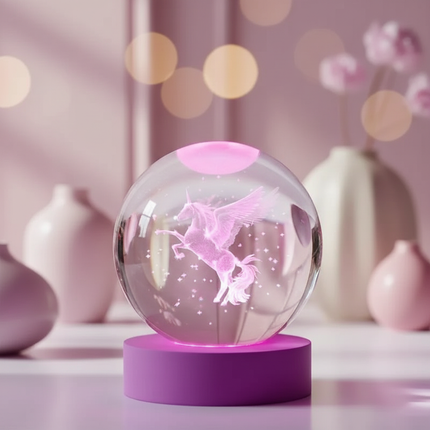 unicorn glitter snow globe - lifestyle