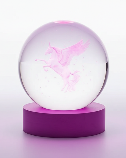 unicorn glitter snow globe - white-bg
