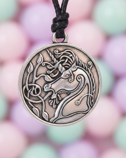 unicorn goth necklace - detail