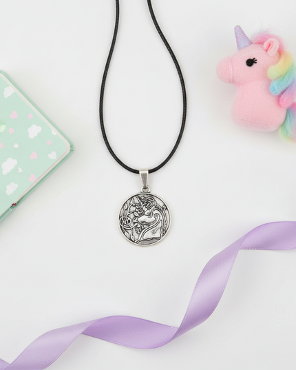 unicorn goth necklace - flat-lay