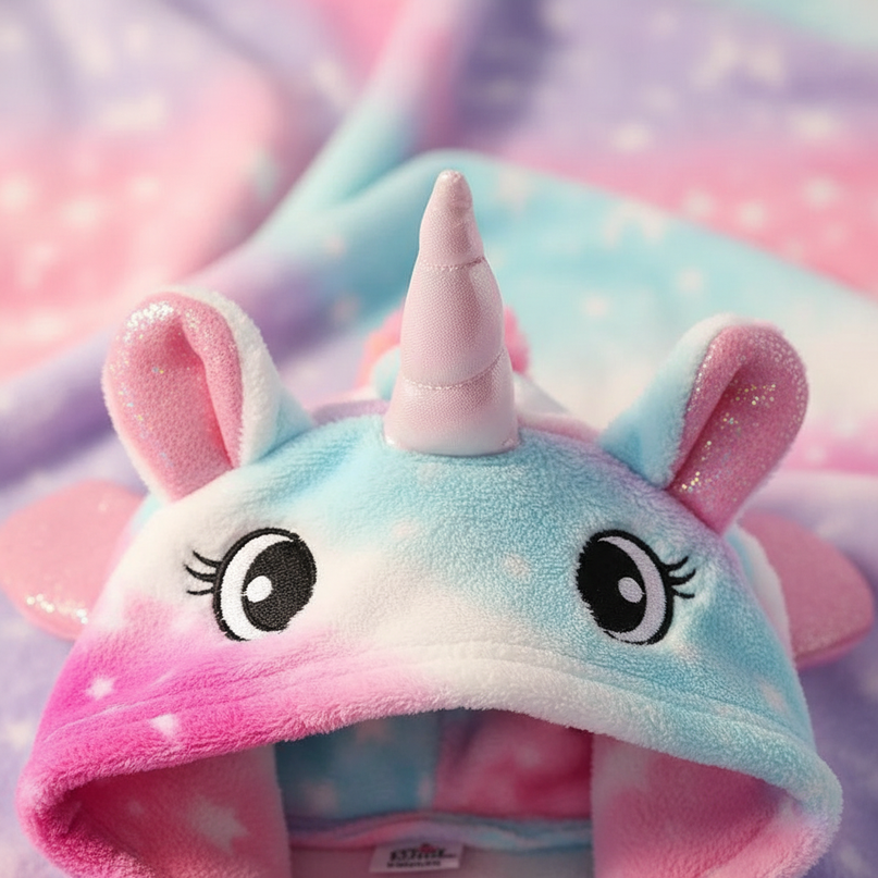unicorn gradient robe - detail