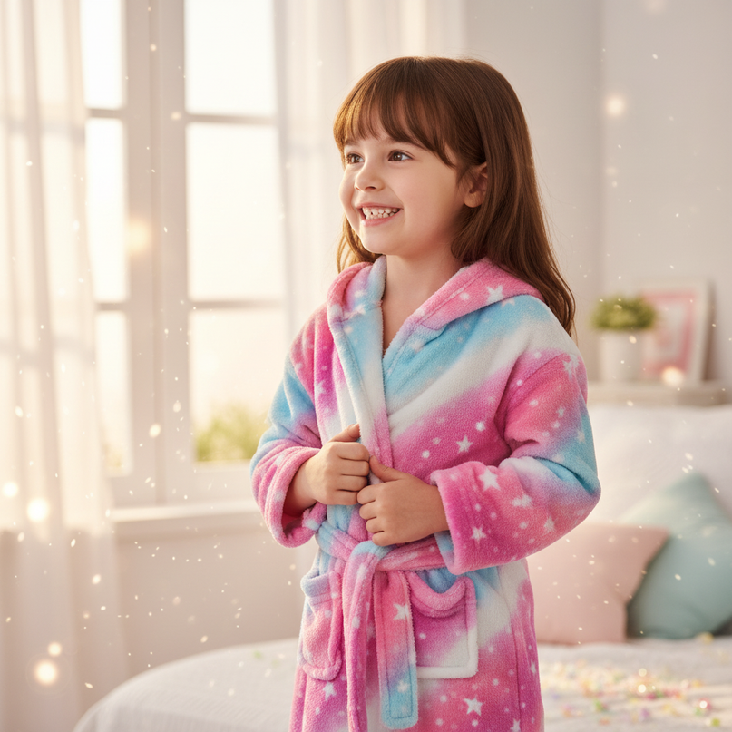 unicorn gradient robe - in-use