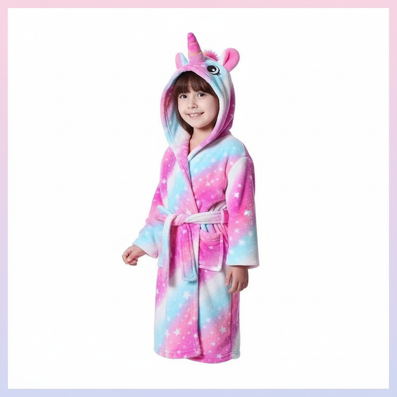 unicorn gradient robe - white-bg