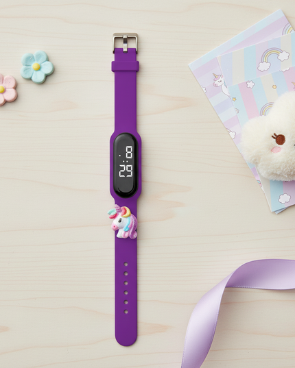 unicorn grape watch - flat-lay