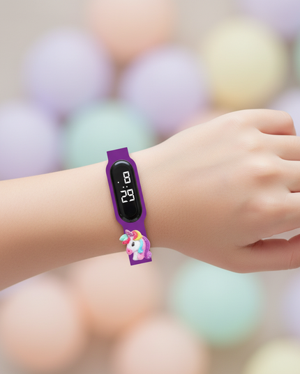 unicorn grape watch - in-use