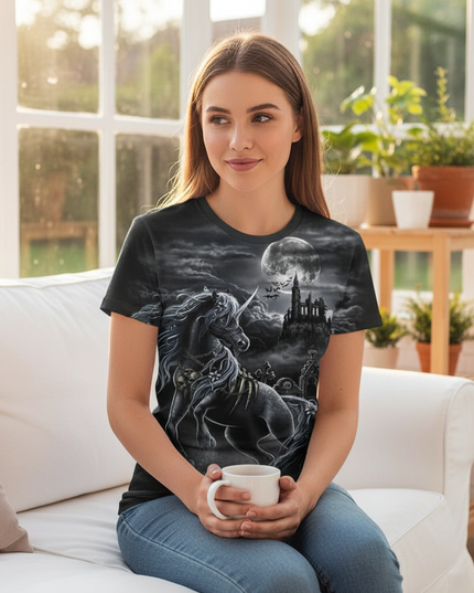 unicorn graphic art shirt - in-use