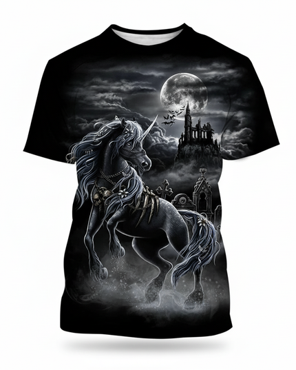 unicorn graphic art shirt - white-bg
