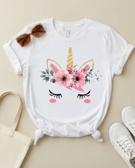 unicorn graphic shirt women - flat-lay