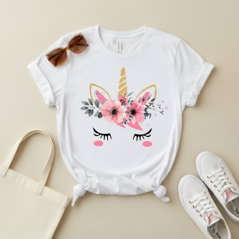 unicorn graphic shirt women - flat-lay