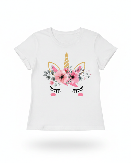 unicorn graphic shirt women - white-bg