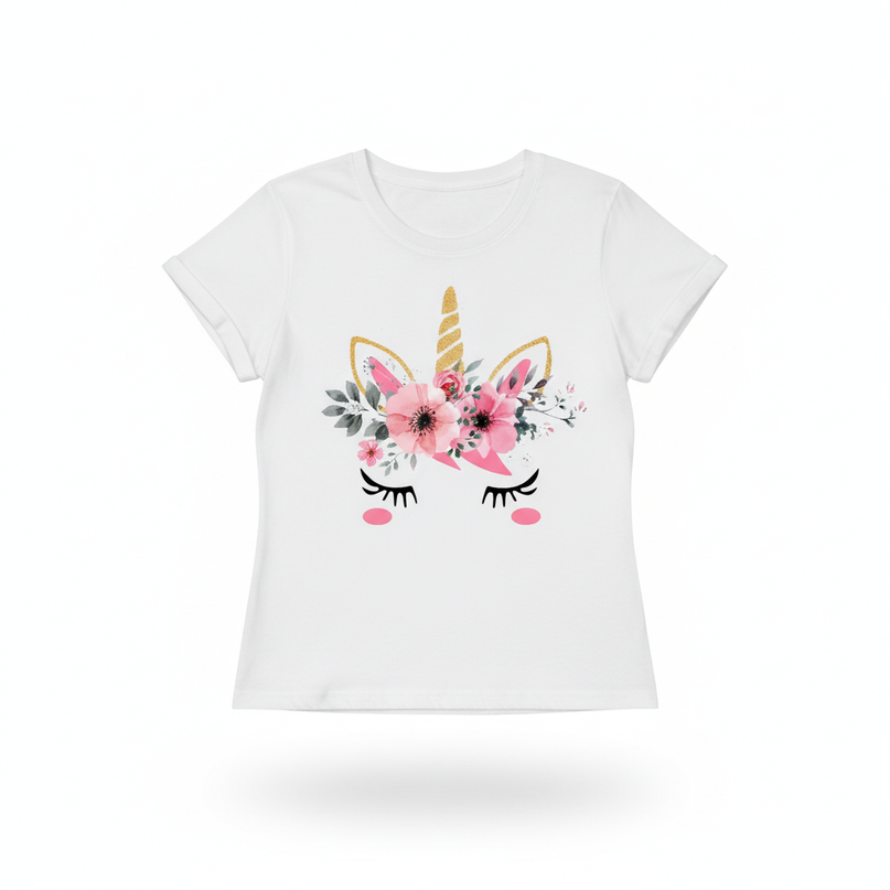 unicorn graphic shirt women - white-bg