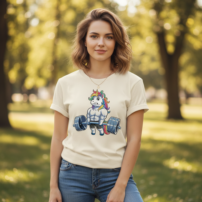 unicorn gym shirt - lifestyle