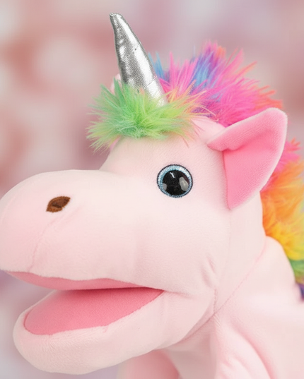 unicorn hand puppet plush - detail