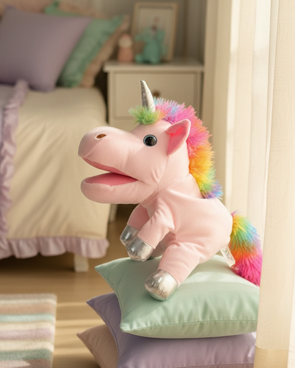 unicorn hand puppet plush - lifestyle