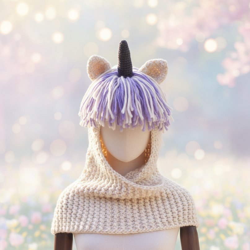 unicorn hat and scarf - lifestyle