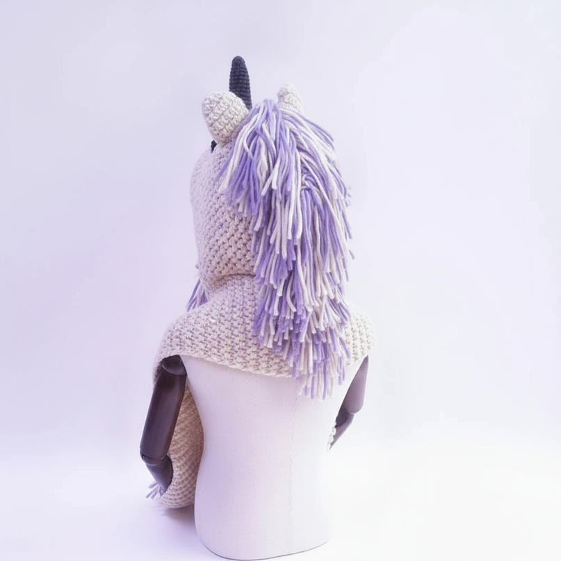 unicorn hat and scarf - white-bg