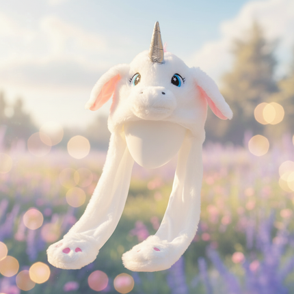 unicorn hat attached mittens - lifestyle