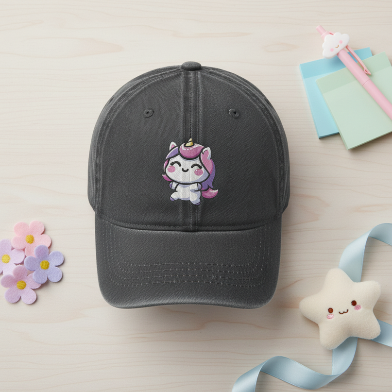 unicorn hat costume - flat-lay