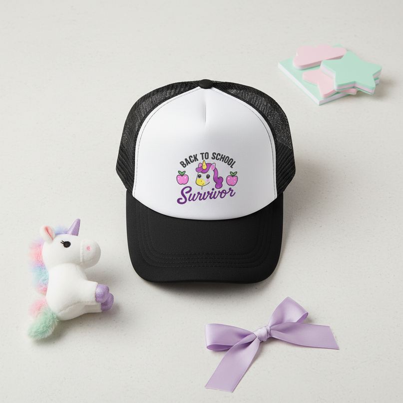 unicorn hat for teens - flat-lay