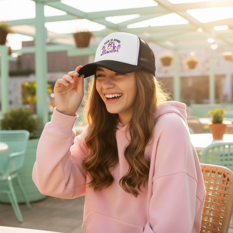 unicorn hat for teens - in-use