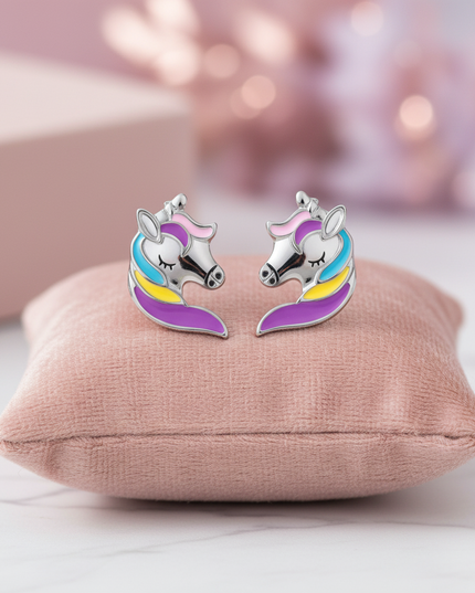 unicorn head earrings - lifestyle
