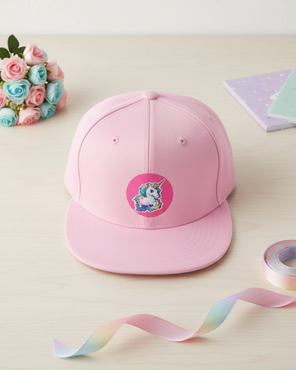 unicorn head hat - flat-lay