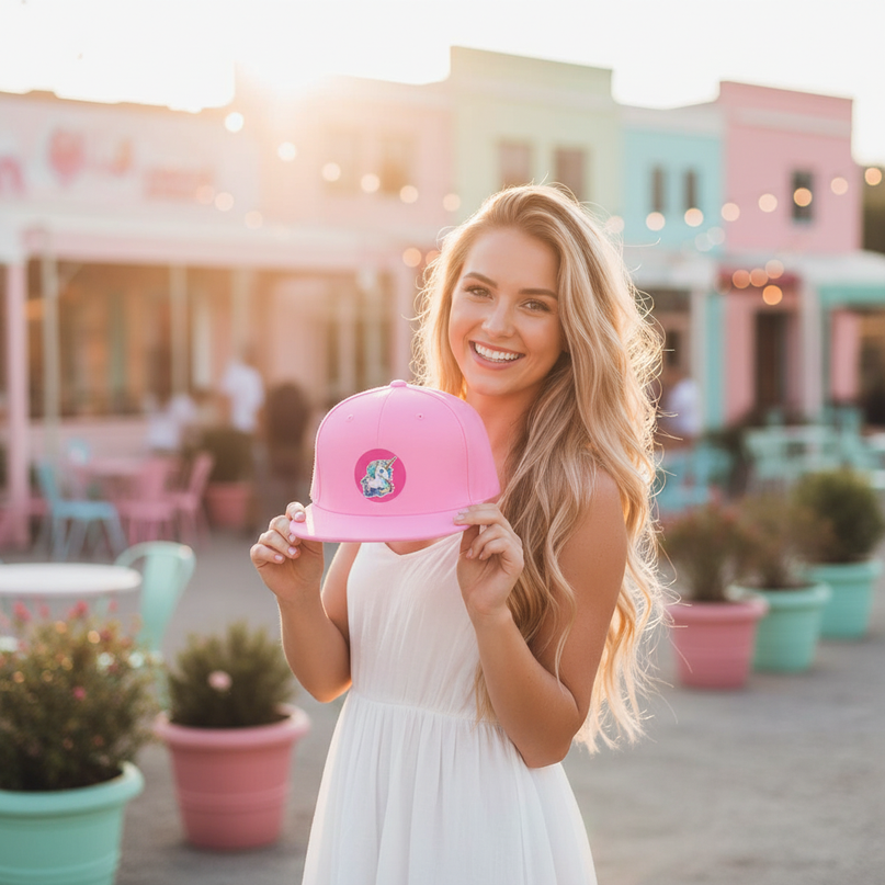 unicorn head hat - in-use