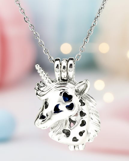unicorn head pearl necklace - lifestyle