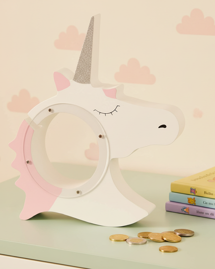unicorn head piggy bank - lifestyle