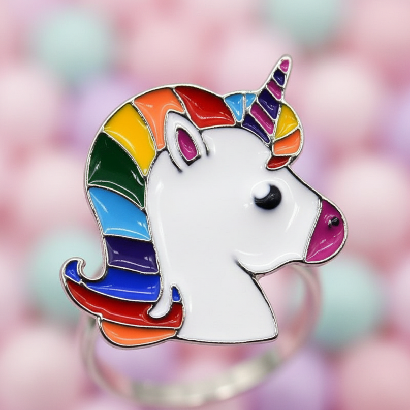 unicorn head ring - detail